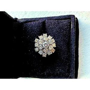 Vintage diamond and 14k white gold cocktail ring